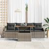 vidaXL Ensemble de canap&eacute; de jardin avec coussin 5 pcs Gris Poly rotin