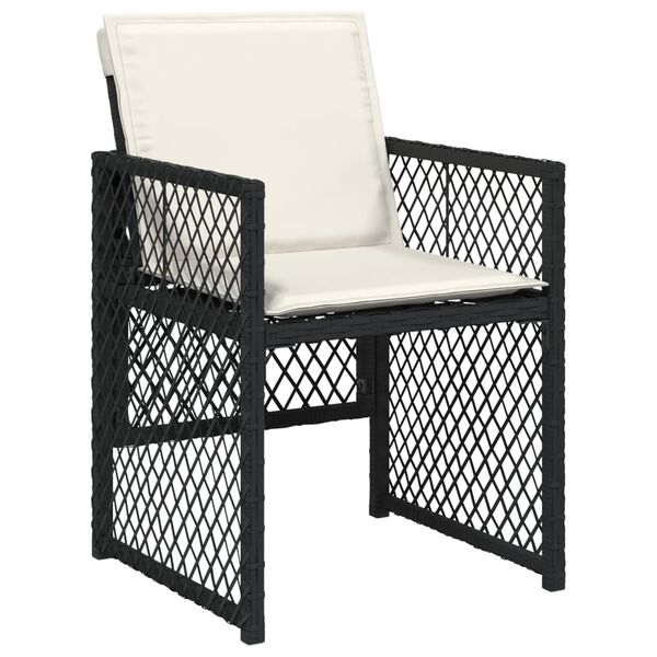 vidaXL Ensemble &agrave; manger de jardin 13 pcs coussins noir r&eacute;sine tress&eacute;e