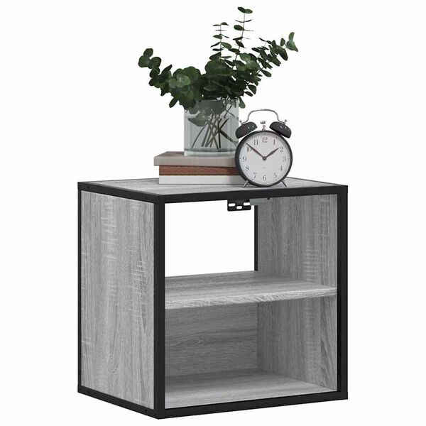 vidaXL Table de chevet murale sonoma gris 40x31x39,5 cm