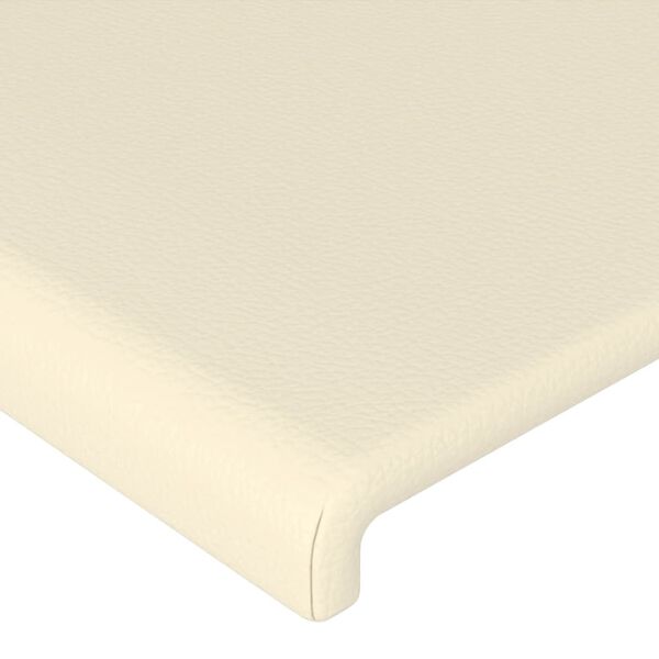 vidaXL T&ecirc;te de lit Cr&egrave;me 90x5x118/128 cm Similicuir