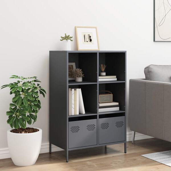 vidaXL Buffet haut anthracite 68x39x103,5 cm acier