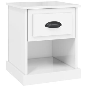 vidaXL Table de chevet blanc brillant 39x39x47,5 cm Bois d&rsquo;ing&eacute;nierie