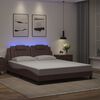 vidaXL Cadre de lit Viana avec LED sans matelas marron 160x200 cm