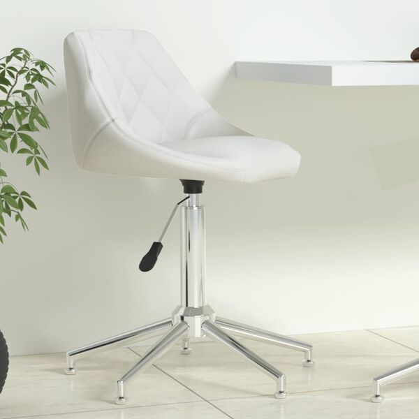 vidaXL Chaise pivotante de bureau Blanc Similicuir