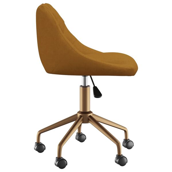 vidaXL Chaise pivotante de salle &agrave; manger Marron Velours