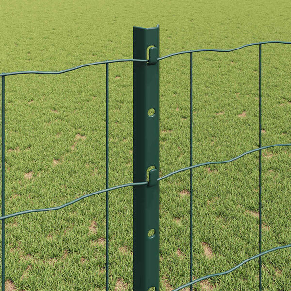 vidaXL Cl&ocirc;ture avec poteau Vert 1,2 x 25 m Acier et PVC