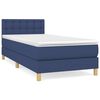 vidaXL Sommier &agrave; lattes de lit avec matelas Bleu 100x200 cm Tissu