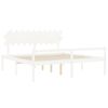vidaXL Lit pour personne &acirc;g&eacute;e sans matelas blanc 200x200cm bois massif