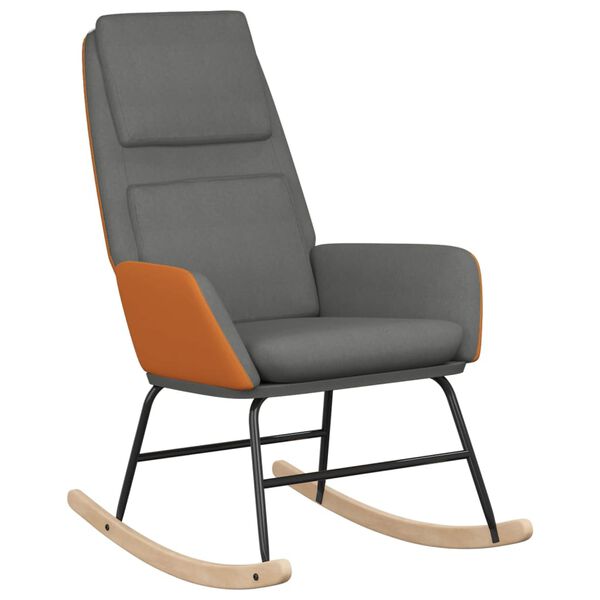vidaXL Chaise &agrave; bascule avec repose-pied Gris clair Tissu