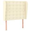 vidaXL T&ecirc;te de lit avec oreilles Cr&egrave;me 83x23x118/128 cm Similicuir