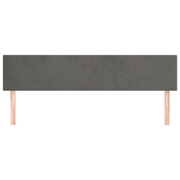 vidaXL T&ecirc;tes de lit Gris fonc&eacute; 200x5x78/88 cm Velours
