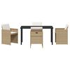 vidaXL Ensemble de salle &agrave; manger pour jardin 5 pcs Beige polyrotin