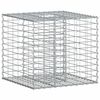vidaXL Lit sur&eacute;lev&eacute; gabion 60 x 60 x 55 cm Acier galvanis&eacute; Argent&eacute;