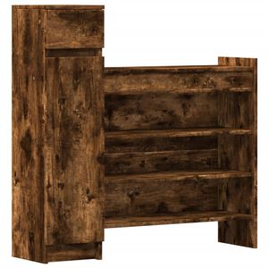 vidaXL Armoire &agrave; chaussures ch&ecirc;ne fum&eacute; bois d'ing&eacute;nierie