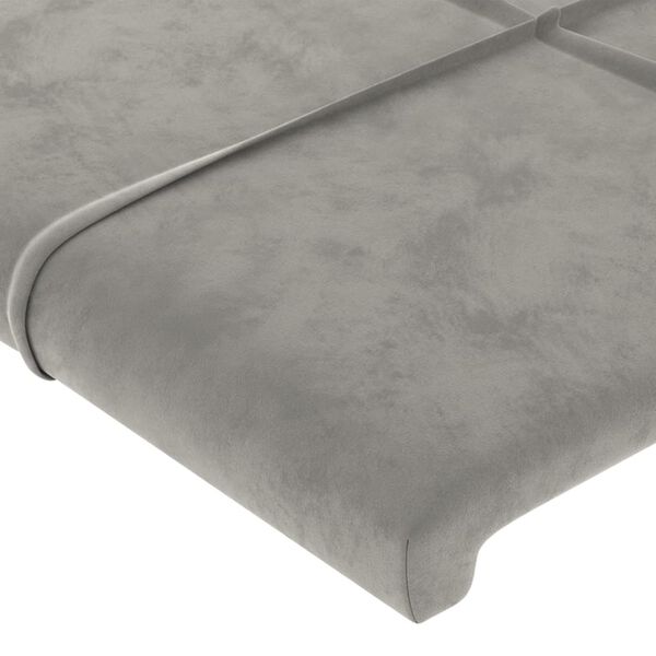 vidaXL T&ecirc;te de lit Gris clair 200x5x118/128 cm Velours