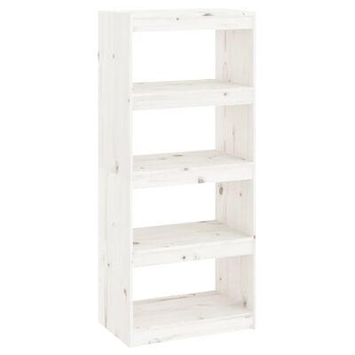 vidaXL Bibliothèque/Séparateur de pièce Blanc 60x30x135,5cm Pin solide