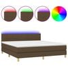 vidaXL Sommier &agrave; lattes de lit matelas et LED Marron fonc&eacute; 160x200 cm