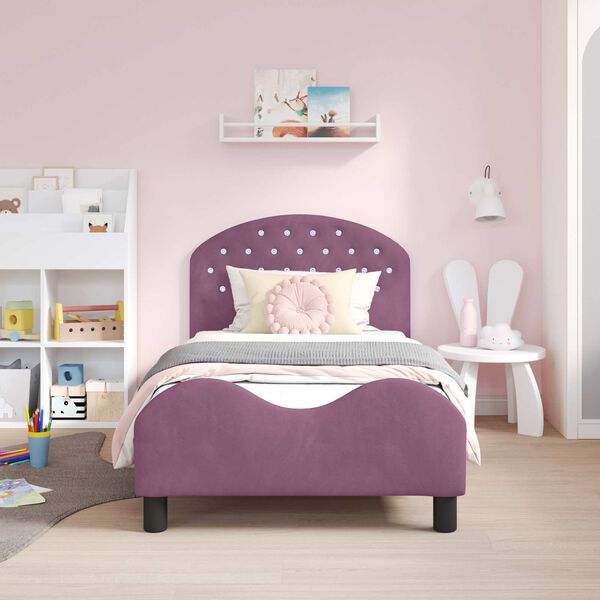 vidaXL Cadre de lit pour enfants avec t&ecirc;te de lit Pourpre 80 x 160 cm
