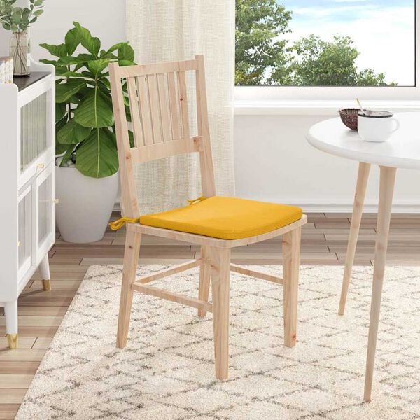 vidaXL Coussins de si&egrave;ge 4 pcs Jaune clair 40 x 40 x 3 cm