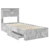 vidaXL Cadre de lit Gris b&eacute;ton 90 x 200 cm Bois d'ing&eacute;nierie