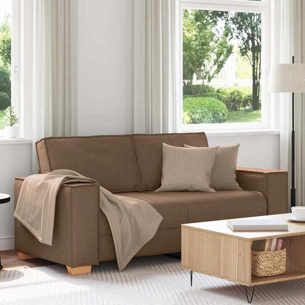 vidaXL Canap&eacute; 2 places Marron 180x78x84 cm Tissu