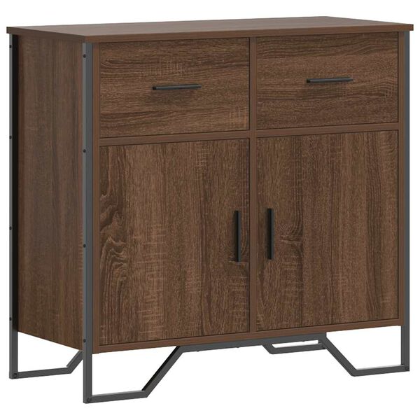vidaXL Buffet ch&ecirc;ne marron 79,5x35,5x74,5 cm bois d'ing&eacute;nierie