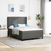 vidaXL Lit &agrave; ressorts avec matelas Gris fonc&eacute; 140 x 190 cm tissu