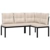 vidaXL Bancs de jardin avec coussins lot de 2 acier enduit de poudre