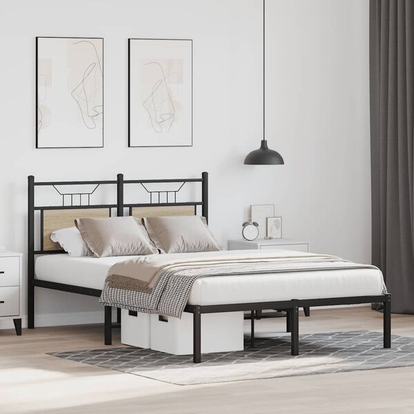 vidaXL Cadre de lit sans matelas ch&ecirc;ne sonoma 120x200 cm