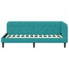 vidaXL Cadre de lit d'angle Turquoise 100 x 200 cm Velours