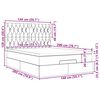 VidaXL Cadre de lit ottoman avec matelas cr&egrave;me 140x200 cm tissu