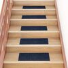 vidaXL Tapis d'escalier autocollants 15 pièces 60 x 25 cm Bleu marine Rectangulaire