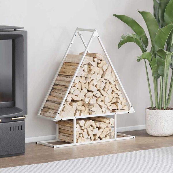 vidaXL Portant de bois chauffage blanc 80x25x90 cm