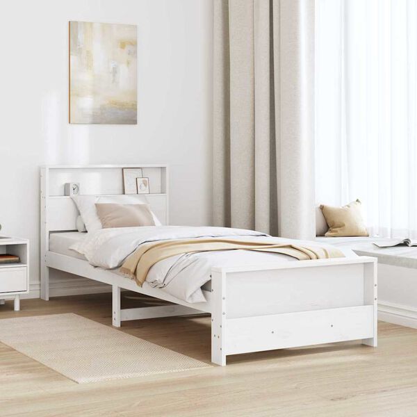 vidaXL Cadre de lit Blanc 80 x 200 cm Bois d'ing&eacute;nierie