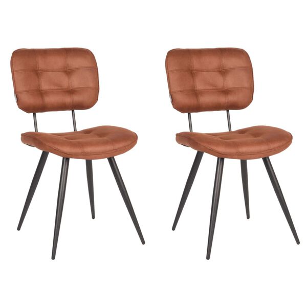 LABEL51 Chaises &agrave; manger lot de 2 Gus 49x60x87 cm cognac