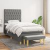 vidaXL Sommier &agrave; lattes de lit avec matelas Gris fonc&eacute; 100x200cm Tissu