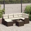 vidaXL Ensemble de canap&eacute; de jardin 7 pcs Marron Poly rotin