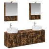 vidaXL Ensemble d'armoire de salle de bain 5 pcs Ch&ecirc;ne fum&eacute;
