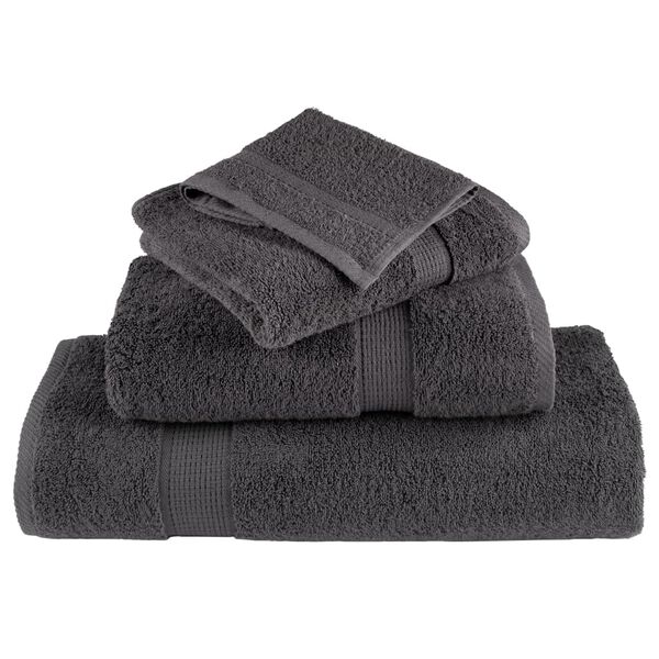 vidaXL Serviettes de toilette premium SOLUND 50 pi&egrave;ces Anthracite 30 x 30 cm 600 g/m&sup2;