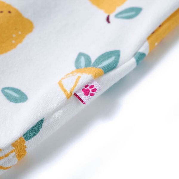 T-shirt pour enfants avec ourlet nou&eacute; &eacute;cru 128