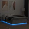 vidaXL Cadre de lit avec LED sans matelas gris b&eacute;ton 140x200 cm