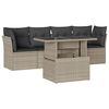 vidaXL Salon de jardin 5 pcs avec coussins gris clair r&eacute;sine tress&eacute;e