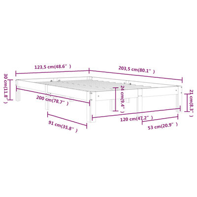 vidaXL Cadre de lit sans matelas bois de pin massif 120x200 cm