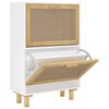 vidaXL Armoire &agrave; chaussures Blanc 52x25x80 cm Bois d'ing&eacute;nierie/rotin