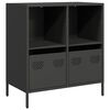 vidaXL Buffet noir 68x39x73,5 cm acier lamin&eacute; &agrave; froid