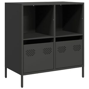 vidaXL Buffet noir 68x39x73,5 cm acier lamin&eacute; &agrave; froid