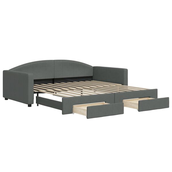 vidaXL Lit de jour avec gigogne et tiroirs sans matelas 100x200 cm