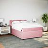 vidaXL Sommier &agrave; lattes de lit avec matelas Rose 140x200 cm Velours
