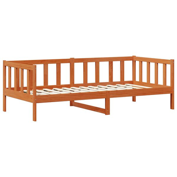 vidaXL Lit d'appoint avec matelas Brun cir&eacute; et blanc 90 x 200 cm