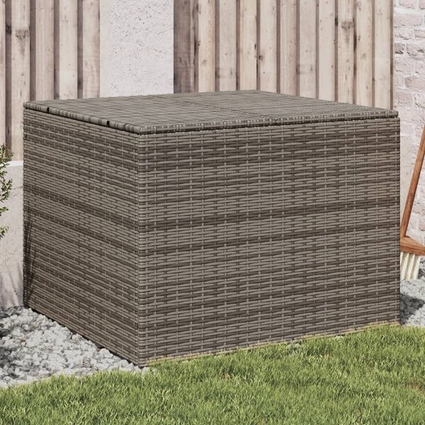 vidaXL Bo&icirc;te de rangement de jardin gris 291L r&eacute;sine tress&eacute;e